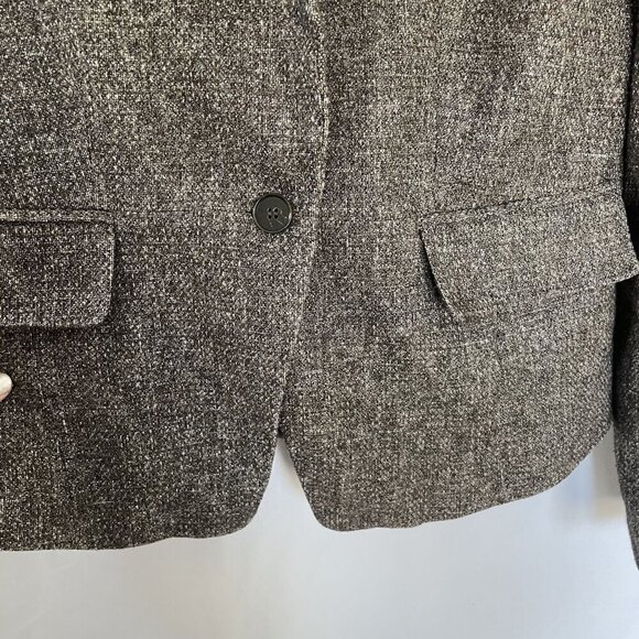 Ann Taylor Womens Tweed Blazer Size 10 Brown-Gray Single Button Long Sleeve - Picture 5 of 9